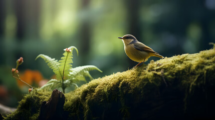 Serene Bird in Woodland Serenade