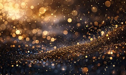 Obraz premium Golden Sparkle: Mesmerizing Illumination in a Dreamy Ambiance