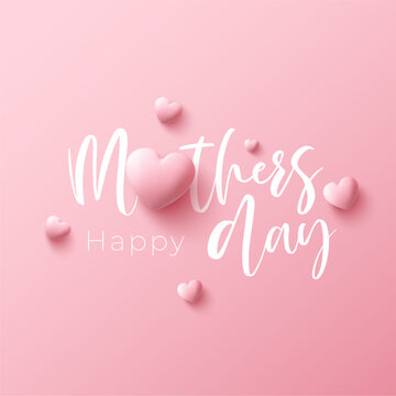 Happy Mother's Day lettering design. Mother's Day holiday greeting card. Vector Illustration.