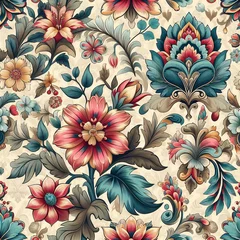 Fotobehang seamless flower pattern © sera