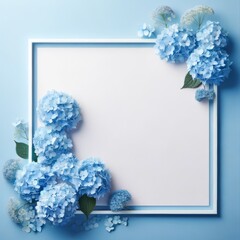 Elegance in Bloom - Floral Frame on Pastel Blue