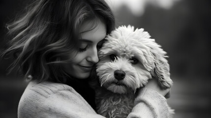 Affectionate Dog by Family