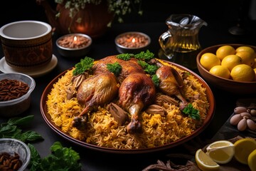 Chicken kabsa homemade arabian rice