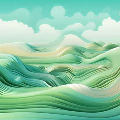 Schilderijen op glas illustration of desert landscape vector illustration, Generative ai © aniartai
