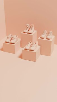 Shoes on animated boxes