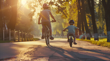 father and son embark on an exhilarating cycling adventure
