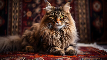 Majestic Cat on Cozy Rug