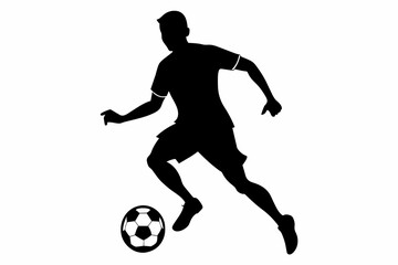 Fototapeta na wymiar Soccer player silhouette black vector illustration