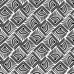 Seamless black and white abstract texture of repeating patterns