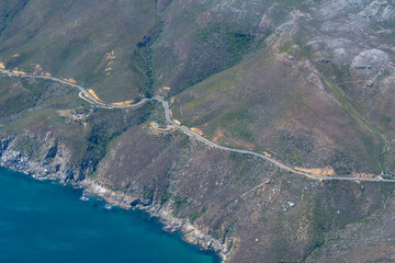 M6 Route Chapmans Peak Drive ist eine neun Kilometer lange Küstenstraße auf der Kap-Halbinsel südlich von Kapstadt