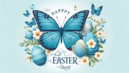 butterfly on a blue background