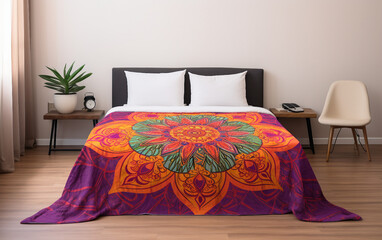 Ornate Floral Mandala Bedspread Radiance.