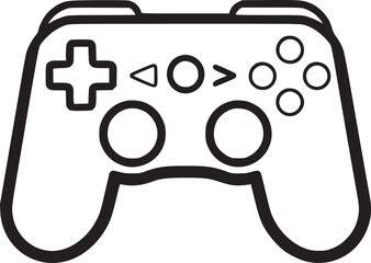 Obraz premium Outline game controller icon. Linear joystick sign, wireless gamepad for game console with editable stroke