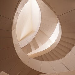 A spiral staircase with a white background