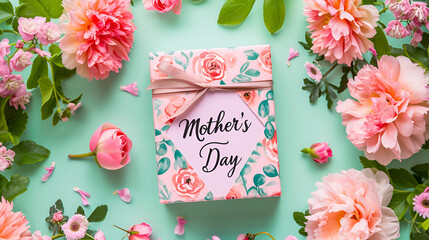 A greeting card adorned with flowers, perfect for celebrating Mother's Day