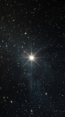 Obraz premium A lone star shining brightly in a dark sky an abstract symbol of standing out and winning through perseverance and brilliance