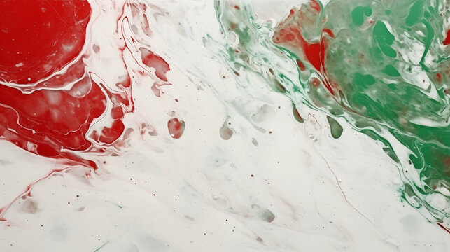 White, red, and green marble background