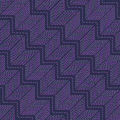 Violet seamless pattern with bold dash lines. Geometric hand drawn texture - 770773404