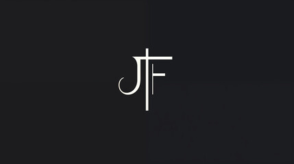 Elegant, Neutral-Colored JF Monogram: Representing Sophistication & Simplicity in Design - obrazy, fototapety, plakaty