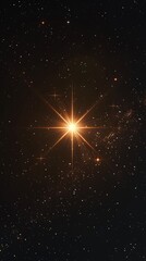 A lone star shining brightly in a dark sky an abstract symbol of standing out and winning through perseverance and brilliance