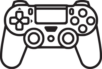 Outline game controller icon. Linear joystick sign, wireless gamepad for game console with editable stroke