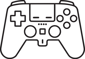 Outline game controller icon. Linear joystick sign, wireless gamepad for game console with editable stroke