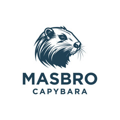 Capybara animal mascot logo vector illustration