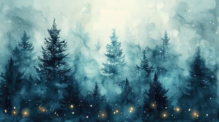 Mystical forest wallpaper. Night forest wallpaper. magical forest with fog and the moon wallpaper. magical forest wallpaper. Beautiful night sky wallpaper. - obrazy, fototapety, plakaty