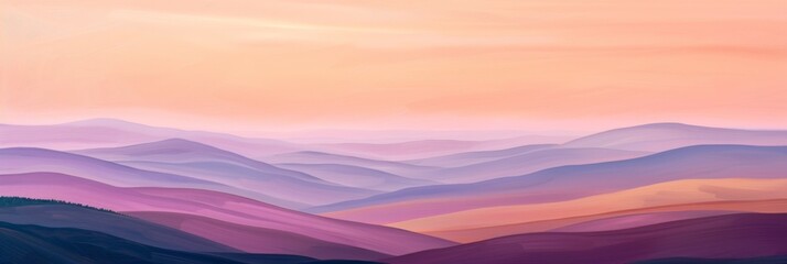 capturing the serene beauty of rolling hills under a pastel sunset sky, creating a tranquil and dreamy landscape
Concept: serenity, landscape, beauty, tranquility