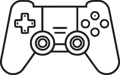 Outline game controller icon. Linear joystick sign, wireless gamepad for game console with editable stroke