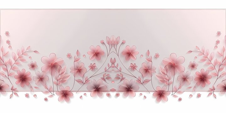Pink flowers on a white background, flower wallpaper, digital craft style, decorative floral backdrop, generative ai