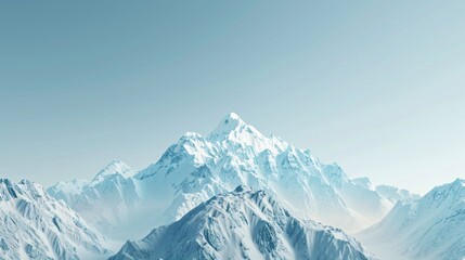 Obraz premium A majestic mountain range under a clear blue sky with space for text symbolizing adventure and exploration