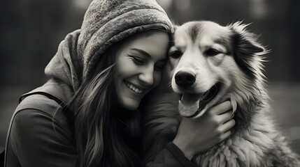 Affectionate Dog by Owner's Side