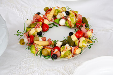 fresh decorative salad of vegetables for Easter