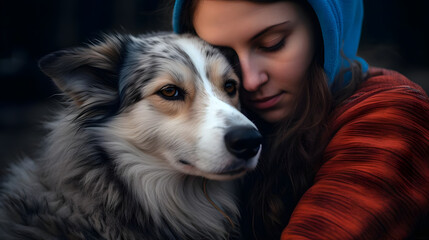 Affectionate Dog by Owner's Side