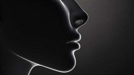 A profile silhouette capturing the unique curve of a distinctive nose celebrating individuality and character in form