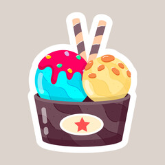 Frozen Desserts Flat Style Stickers