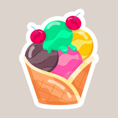 Frozen Desserts Flat Style Stickers