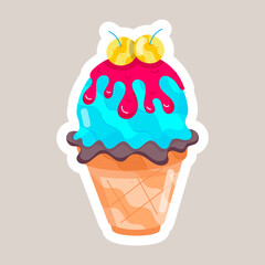 Frozen Desserts Flat Style Stickers