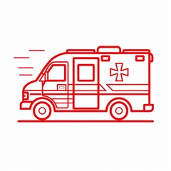 Vector illustration of an ambulance over white background.