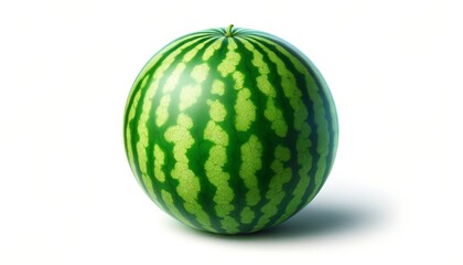 Isolated Watermelon. Orange Yellow Fresh Juicy Healthy Food Melon Symbol. Organic Vegetarian Menu Element. Healthy Diet Meal Close Up Watermelon. - obrazy, fototapety, plakaty