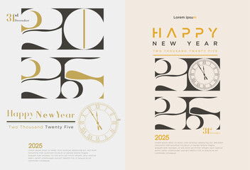 Celebration of the new year 2025 with the concept of a truncated square bangle. Premium vector design for 2025 new year banner, poster, template.