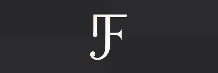 Elegant, Neutral-Colored JF Monogram: Representing Sophistication & Simplicity in Design - obrazy, fototapety, plakaty