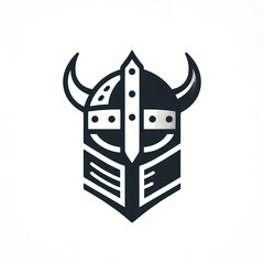 illustration logo of vintage viking warrior