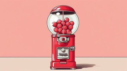 Old fashioned classic gumball machine illustration