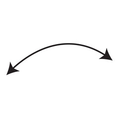Dual semi circle arrow. Vector illustration. Semicircular curved thin long double ended arrow. eps10