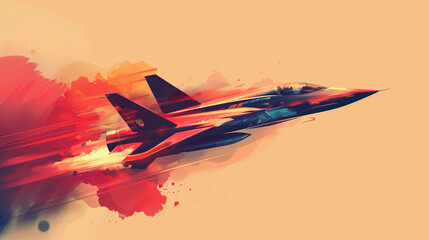 minimalistic vector illustration of a jet
