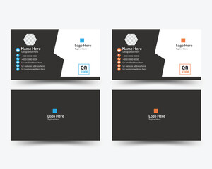 Black color business card design, Double sided business card design, Visiting card, Unique business card design, Modern concept business card design, Business card use for business and personal.