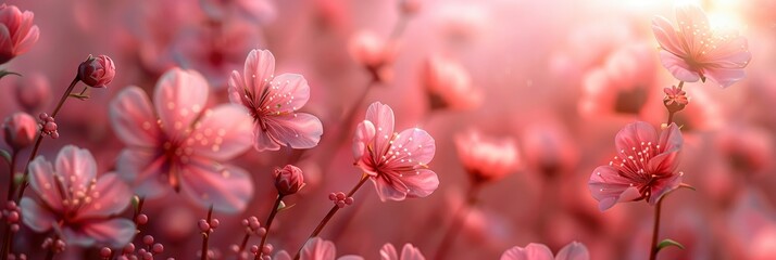 Abstract Floral Backdrop Pink Flowers, Background HD, Illustrations