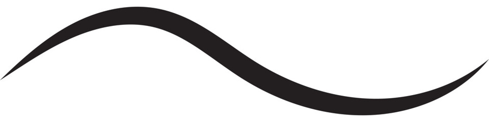 Hand drawn curly swiss, swashes, swoop. Calligraphy swirl. Highlight text element Vector isolated on transparent background. Underline typography tail shape. Brush drawn thick curved smear.  vector 